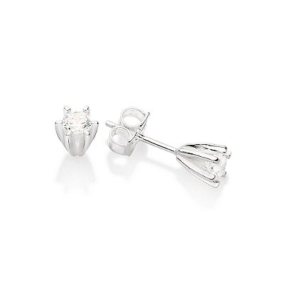 BRINCO SOLITÁRIO PRATA 925 COM ZIRCÔNIA. MED 0,6CM ROMMANEL 820138