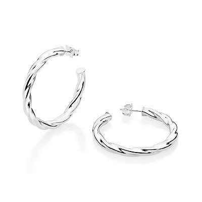 ARGOLA ARO TORCIDO PRATA 925. MED 3,7CM ROMMANEL 820141
