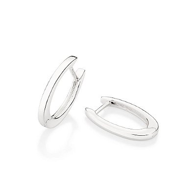 ARGOLA LISA OVAL PRATA 925. MED 2CM ROMMANEL 820131