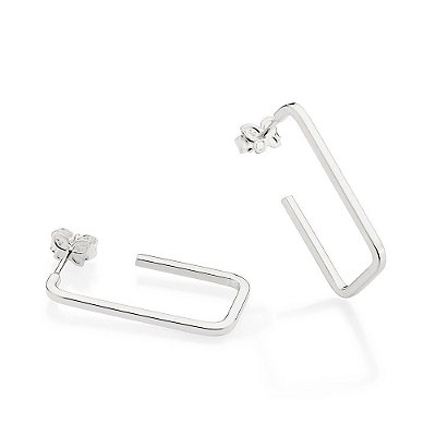 ARGOLA RETANGULAR PRATA 925. MED 2,8CM ROMMANEL 820142