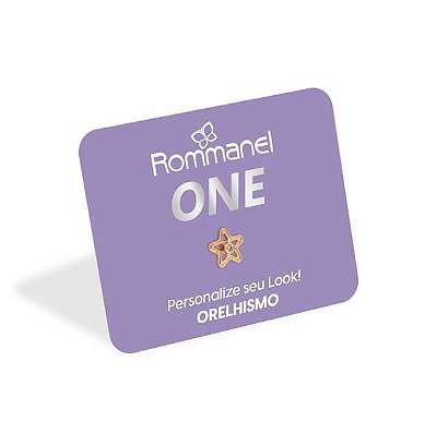BRINCO ONE ESTRELA FOLHEADO A OURO COM ZIRCÔNIA (UNITÁRIO). MED 0,70CM ROMMANEL 527218
