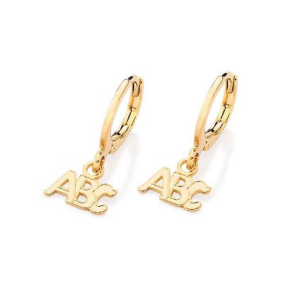 ARGOLA INFANTIL ABC FOLHEADO A OURO. MED 1,9CM ROMMANEL 527194