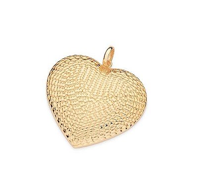 PINGENTE CORAÇÃO ABAULADO FOLHEADO A OURO TRABALHO EM ALTO RELEVO. MED 4,8CM ROMMANEL 542801