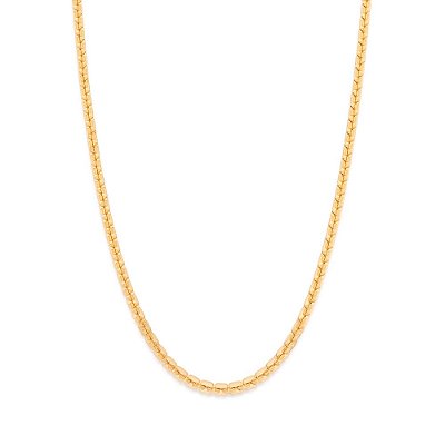 GARGANTILHA FOLHEADO A OURO ELOS QUADRADOS. MED 50CM ROMMANEL 532493