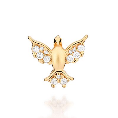 PINGENTE ESPÍRITO SANTO FOLHEADO A OURO COM ZIRCÔNIAS. MED 1,5CM ROMMANEL 542732