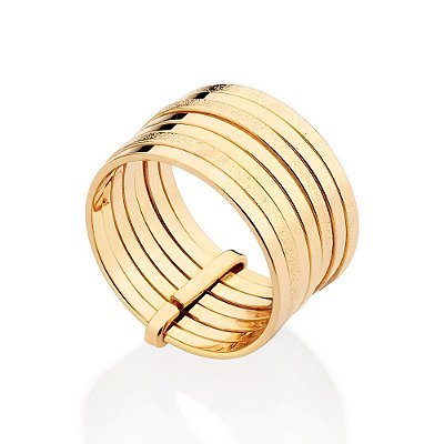 ANEL FOLHEADO A OURO 7 FIOS SUPREMO ROMMANEL 513418