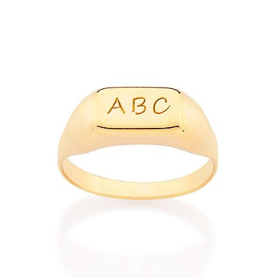ANEL INFANTIL FOLHEADO A OURO ABC ROMMANEL 513393