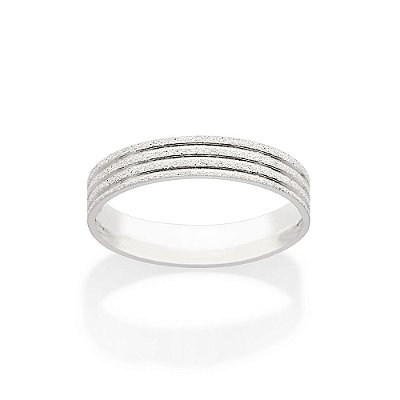 ALIANÇA DE COMPROMISSO PRATA 925 DIAMANTADA 4MM ROMMANEL 810232