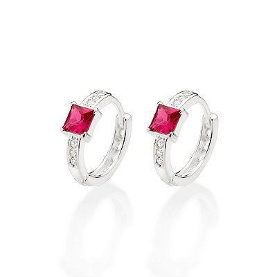 ARGOLA PRATA 925 COM ZIRCÔNIAS. MED 1,3CM ROMMANEL 820144