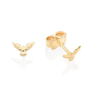 BRINCO FOLHEADO A OURO ESPÍRITO SANTO. MED 0,7CM ROMMANEL 527249