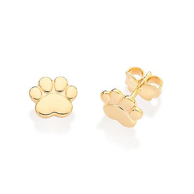 BRINCO FOLHEADO A OURO PATA DE PET. MED 0,8CM ROMMANEL 527250