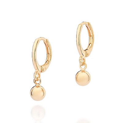 ARGOLA FOLHEADO A OURO COM ESFERAS PENDURADAS. MED 2,1CM ROMMANEL 527257