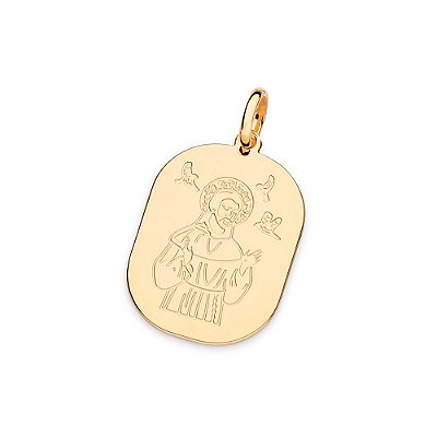 PINGENTE MEDALHA SÃO FRANCISCO FOLHEADO A OURO. MED 3,3CM ROMMANEL 542753
