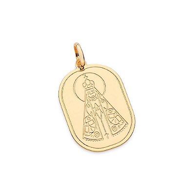 PINGENTE MEDALHA FOLHEADO A OURO NOSSA SENHORA APARECIDA. MED 3,3CM ROMMANEL 542780