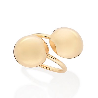 ANEL AJUSTÁVEL FOLHEADO A OURO ESFERAS ROMMANEL 513437