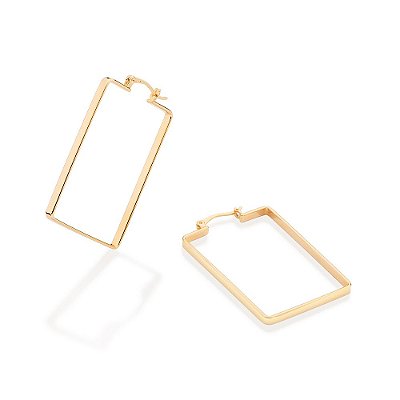 ARGOLA RETANGULAR FOLHEADO A OURO. MED 4,5CM ROMMANEL 527268