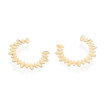 ARGOLA FOLHEADO A OURO PEÇAS OVAIS. MED 4,1CM ROMMANEL 527230