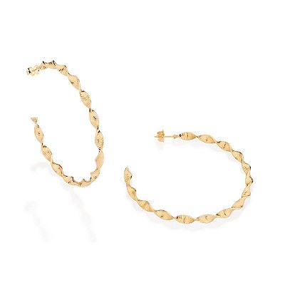 ARGOLA FOLHEADO A OURO ARO TORCIDO. MED 6,5CM ROMMANEL 527247