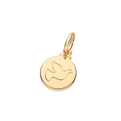 PINGENTE MEDALHA FOLHEADO A OURO ESPÍRITO SANTO. MED 2CM ROMMANEL 542768