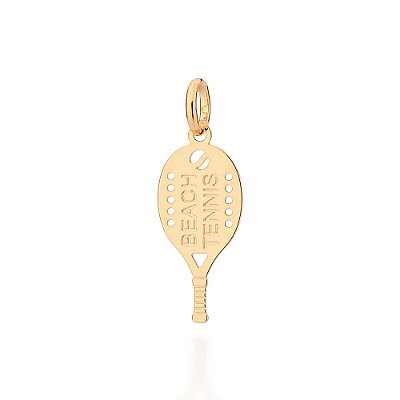 PINGENTE RAQUETE FOLHEADO A OURO. MED 3,1CM ROMMANEL 542776