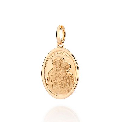 PINGENTE MEDALHA MÃE RAINHA FOLHEADO A OURO. MED 2,8CM ROMMANEL 542779