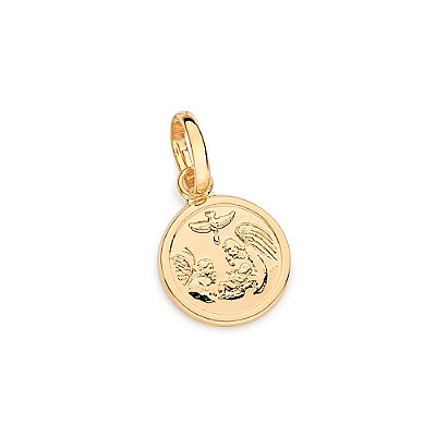 PINGENTE REDONDO FOLHEADO A OURO BATISMO. MED 2,0CM ROMMANEL 542782