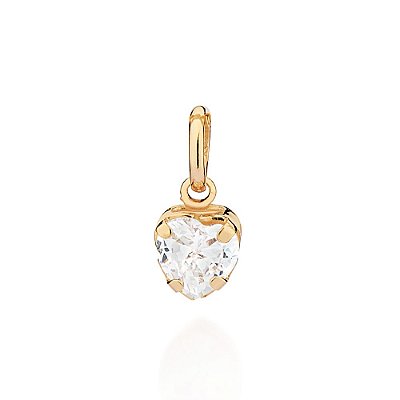 PINGENTE SOLITÁRIO FOLHEADO A OURO CORAÇÃO COM ZIRCÔNIA. MED 1,4CM ROMMANEL 542790
