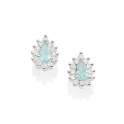 BRINCO PRATA 925 GOTA AZUL. MED 0,9CM ROMMANEL 820156