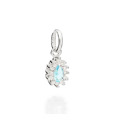 PINGENTE PRATA 925 GOTA COM ZIRCÔNIAS AZUL. MED 1,5CM ROMMANEL 840070
