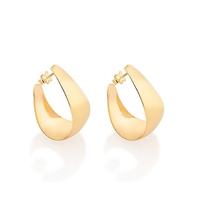 ARGOLA FOLHEADO A OURO FORMATO OVAL. MED 2,8CM ROMMANEL 527291