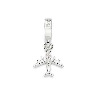 BERLOQUE PRATA 925 AVIÃO COM ZIRCÔNIAS. MED 2CM ROMMANEL 840076