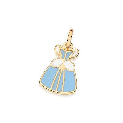 PINGENTE VESTIDO CINDERELA FOLHEADO A OURO COM APLIQUE DE RESINA. MED 2,1CM ROMMANEL 542823