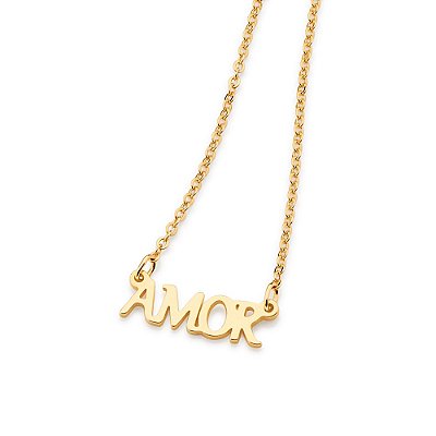 GARGANTILHA FOLHEADO A OURO ESCRITO AMOR. MED 50CM ROMMANEL 531718