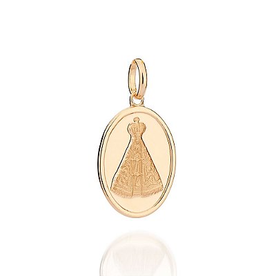 PINGENTE FOLHEADO A OURO NOSSA SENHORA APARECIDA. MED 2,8CM ROMMANEL 542841