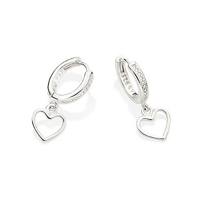 ARGOLA PRATA 925 CORAÇÃO COM ZIRCÔNIAS. MED 2,1CM ROMMANEL 820165