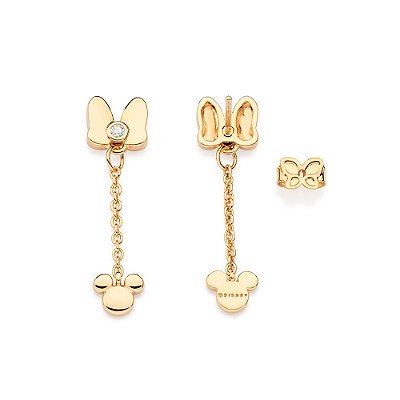 BRINCO PÊNDULO FOLHEADO A OURO LAÇO MINNIE. MED 3,1CM ROMMANEL 527315