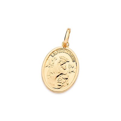 PINGENTE MEDALHA FOLHEADO A OURO NOSSA SENHORA DO PERPÉTUO SOCORRO. MED 2,8CM ROMMANEL 542821