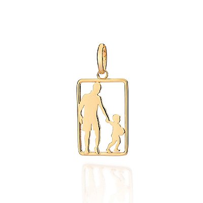PINGENTE MASCULINO PAI E FILHO FOLHEADO A OURO. MED 3,3CM ROMMANEL 542859