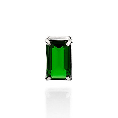PINGENTE RETANGULAR MASCULINO PRATA 925 COM CRISTAL VERDE. MED 1,20CM ROMMANEL 840129