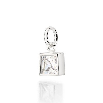 PINGENTE SOLITÁRIO MASCULINO PRATA 925 COM ZIRCÔNIA. MED 6X6MM ROMMANEL 840128