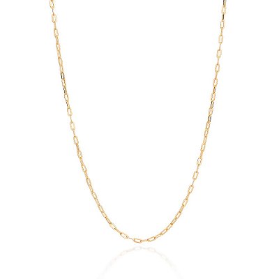 CORDÃO MASCULINO FOLHEADO A OURO ELO CADEADO. MED 60CM ROMMANEL 532531