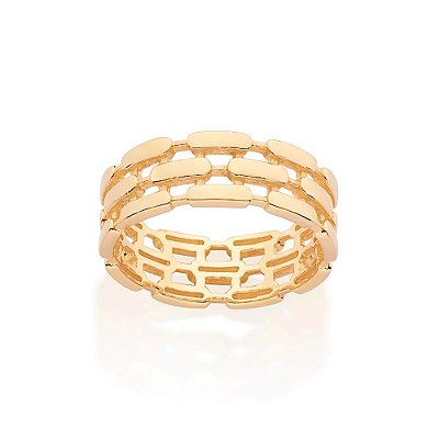 ANEL MASCULINO FOLHEADO A OURO PULSEIRA DE RELÓGIO ROMMANEL 513474