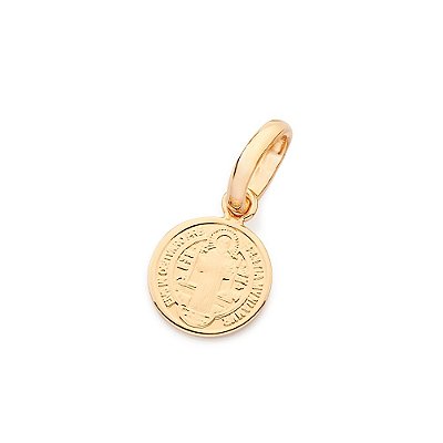 PINGENTE MEDALHA FOLHEADO A OURO SÃO BENTO. MED 2CM ROMMANEL 542868