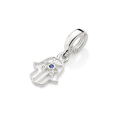 BERLOQUE PRATA 925 MÃO DE HAMSÁ COM ZIRCÔNIA AZUL. MED 2,1CM ROMMANEL 840125