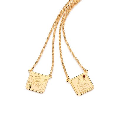 ESCAPULÁRIO FOLHEADO A OURO EMOÇÕES ALEGRIA E RAIVA COM ZIRCÔNIAS COLORIDA. MED 65CM ROMMANEL 532546