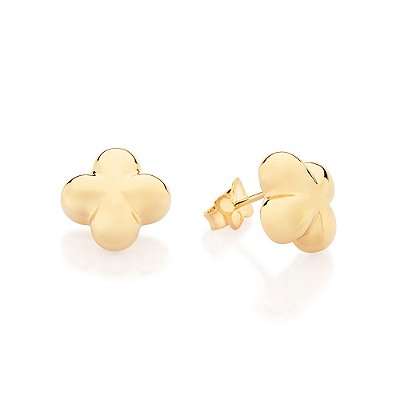 BRINCO FLOR ABAULADO FOLHEADO A OURO. MED 1CM ROMMANEL 527325