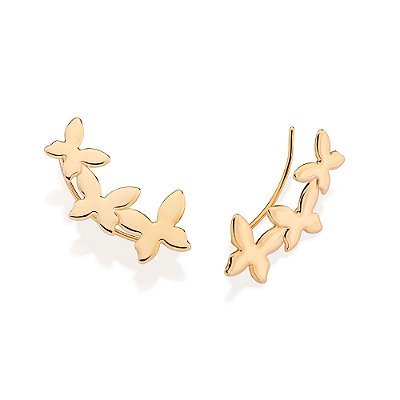 EAR CUFF FOLHEADO A OURO BORBOLETAS. MED 2,8CM ROMMANEL 527328