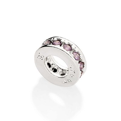 BERLOQUE STOPPER PRATA 925 COM ZIRCÔNIAS LILÁS. MED 1,5CM ROMMANEL 840087