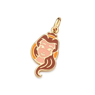 PINGENTE ROSTO PRINCESA BELA FOLHEADO A OURO COM APLIQUE DE RESINA. MED 3CM ROMMANEL 542827
