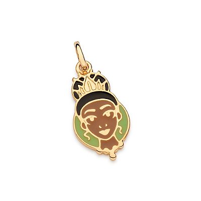 PINGENTE ROSTO PRINCESA TIANA FOLHEADO A OURO COM APLIQUE DE RESINA. MED 2,7CM ROMMANEL 542829